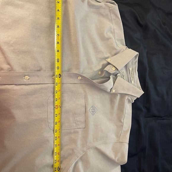 L.L. Bean blue cotton, button-down, long sleeve shirt.  Size 17 x 37.​ - Picture 7 of 7